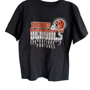 NFL Team Boys Black Cincinnati Bengals Football T-Shirts, XL (14/16)